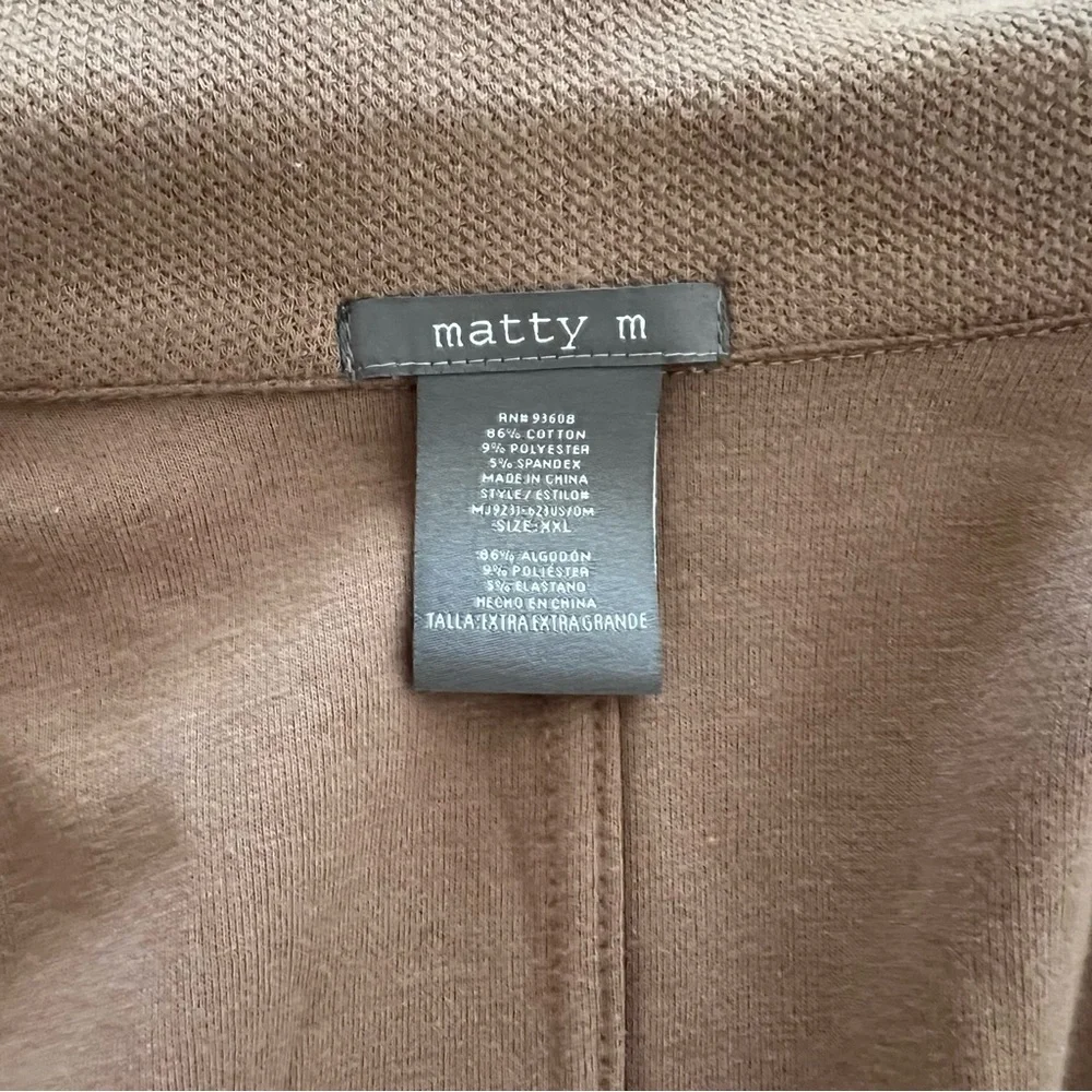 Matty M Chic Tan Brown Open Front Cotton Cardigan NWOT Size XL - Picture 9 of 12